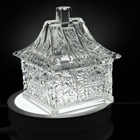 Vintage Goebel Germany Lead Crystal "Hansel & Gretel" Gingerbread House Candy - Picture 3 of 12